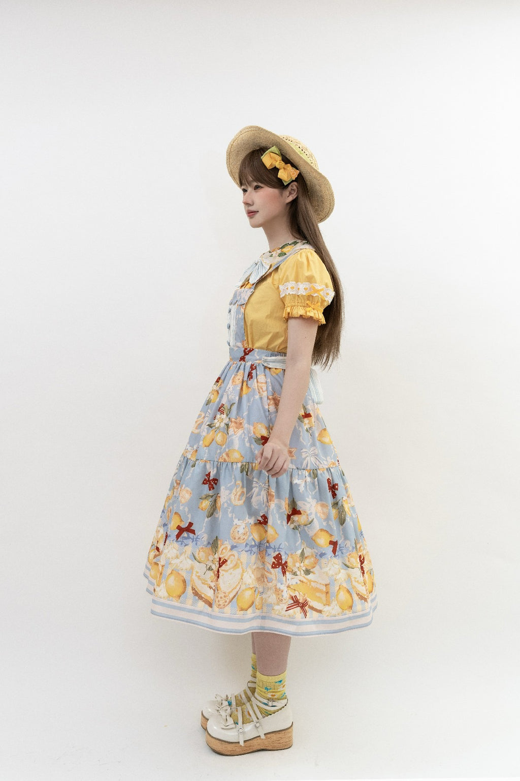 【受注予約6/26まで】Lemon Biscuit サスペンダースカート