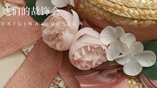 お花とリボンの麦わら帽子 全11色