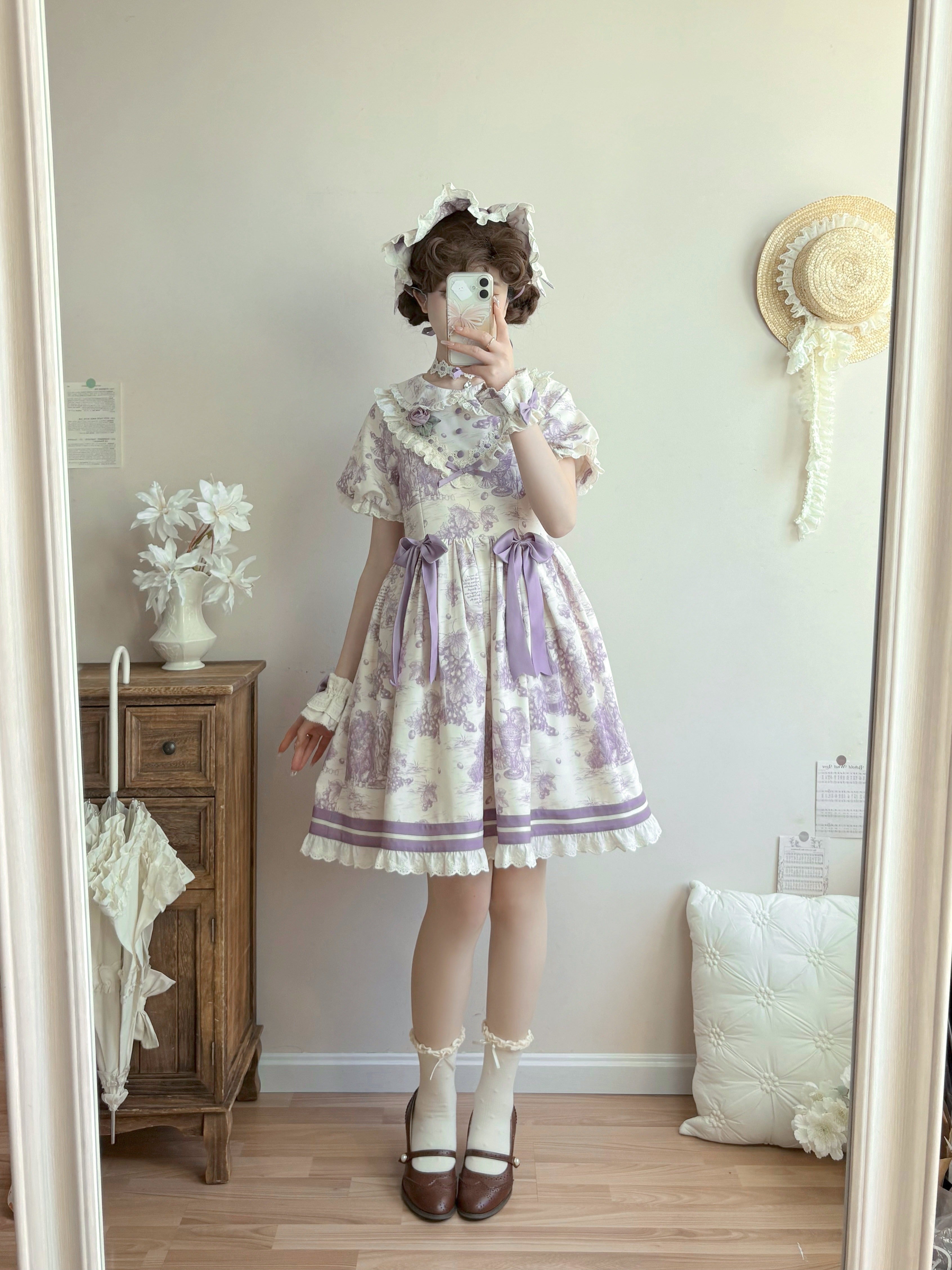 Grape Moonling 半袖ワンピース