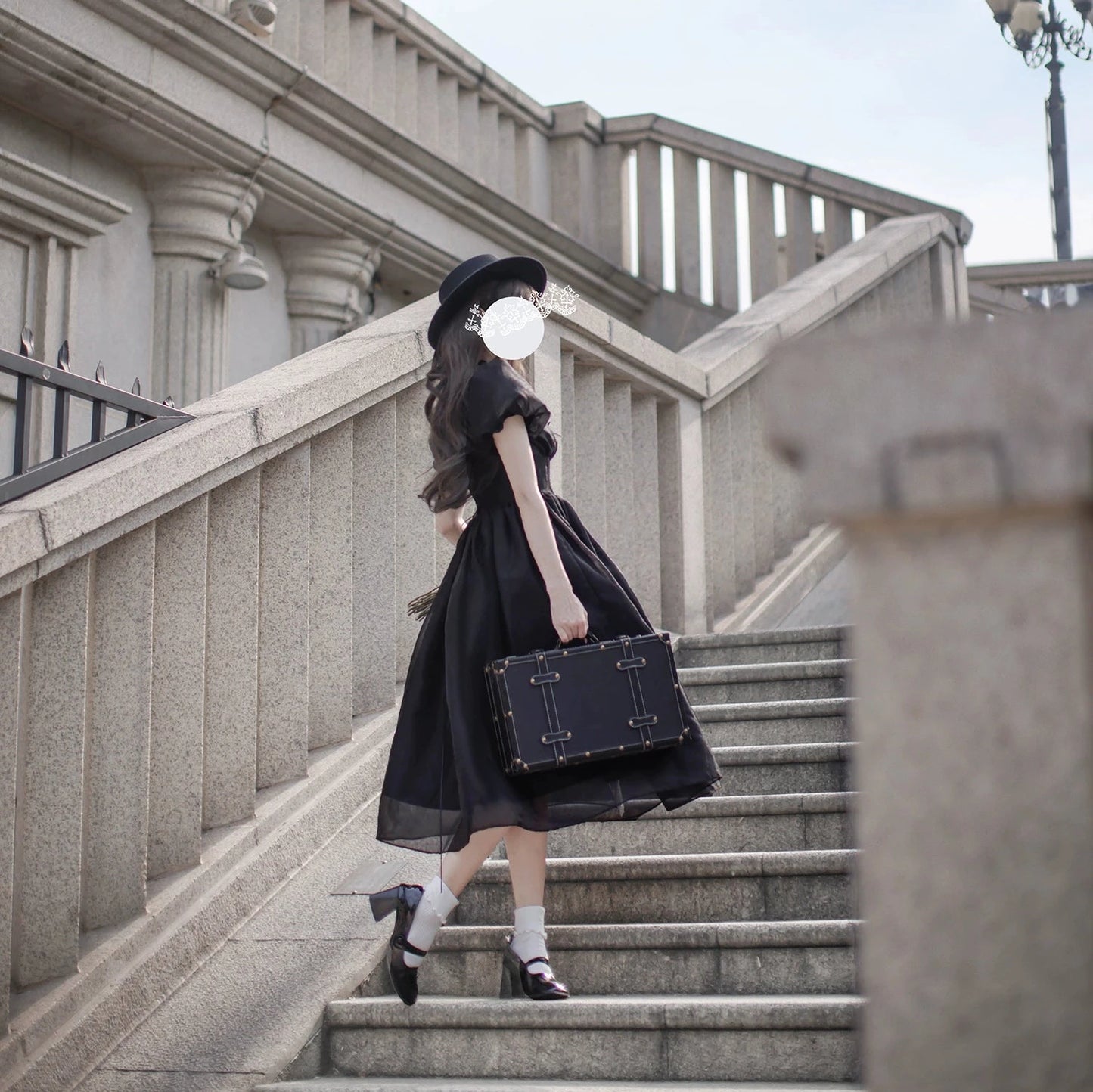 Eternal Nocturne French Retro Black Dress