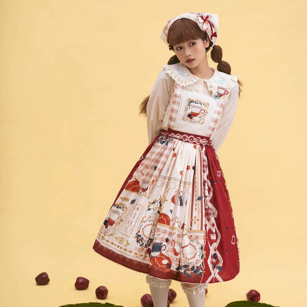 【予約販売】Picnic Tea Party 2wayサロペットスカート