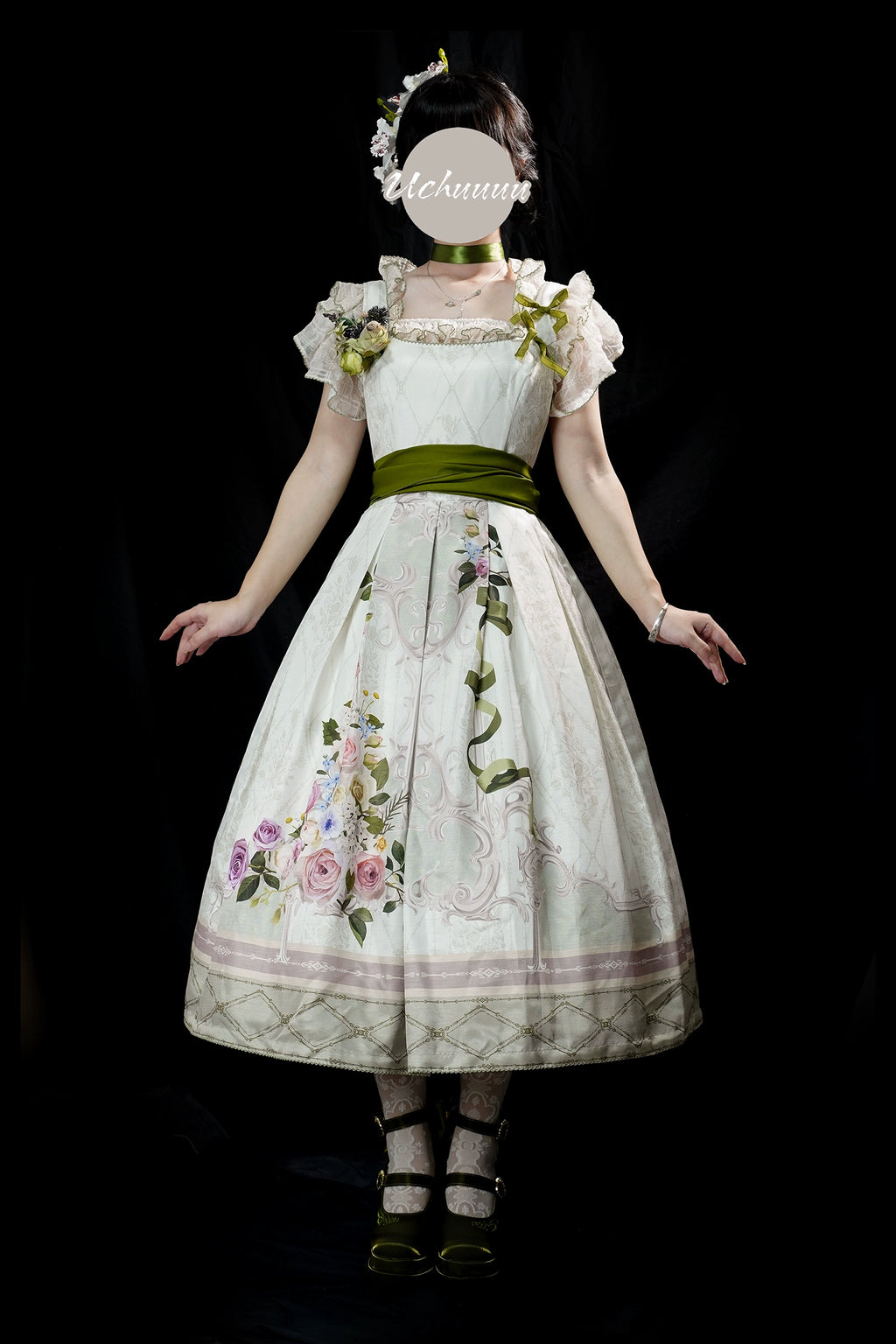 【受注予約1/23まで】Anthea Garden ジャンパースカート1型・花柄プリントあり