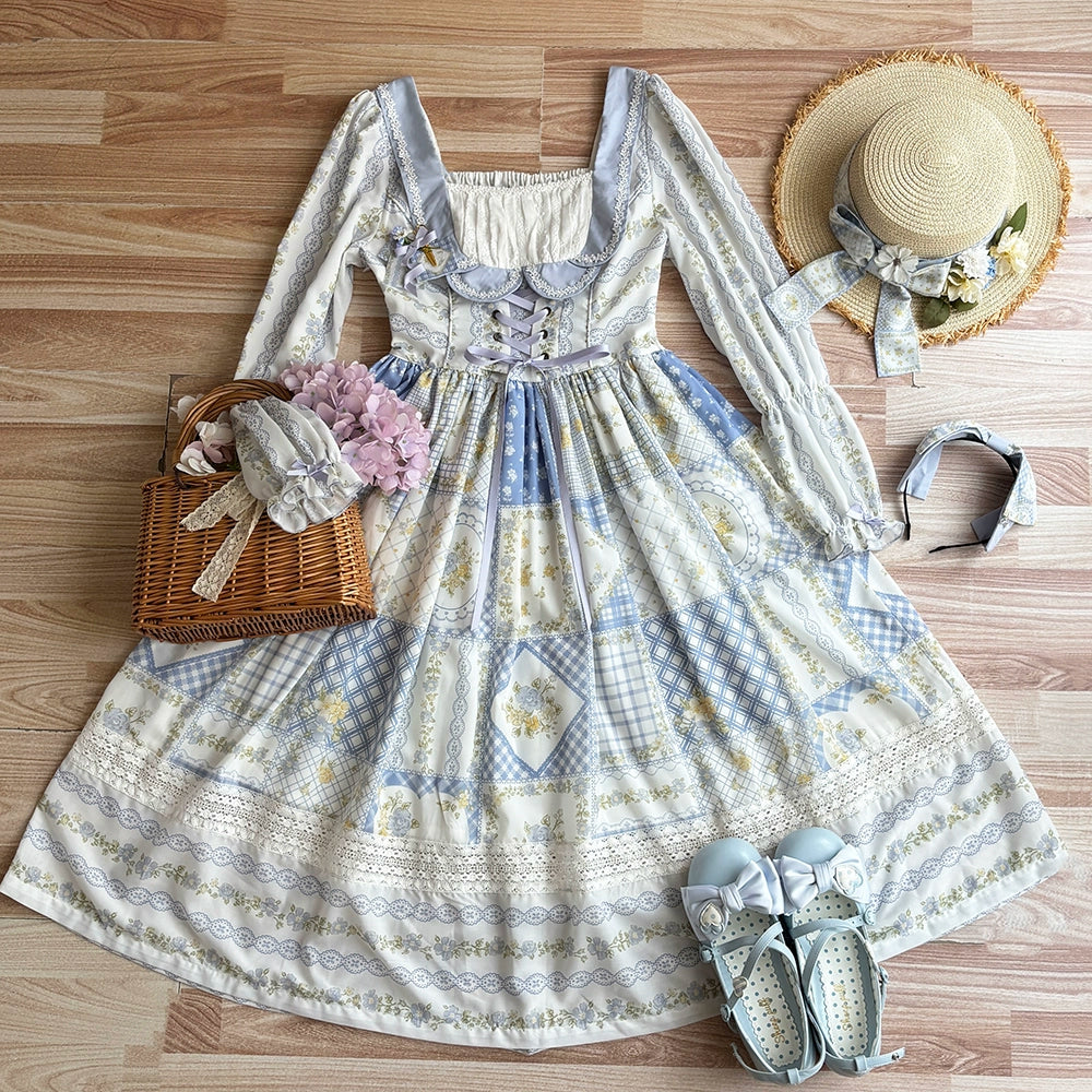 【予約販売】Pathwork Garden カントリー風長袖ワンピース