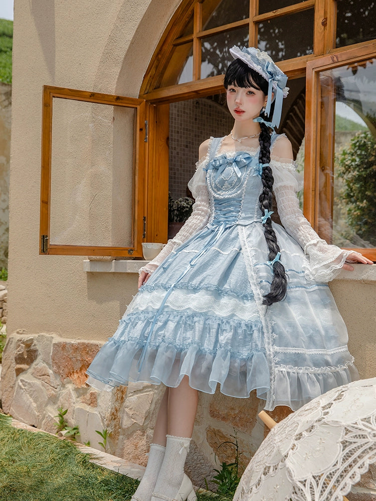 Antique Porcelain Plates レイヤードジャンパースカート