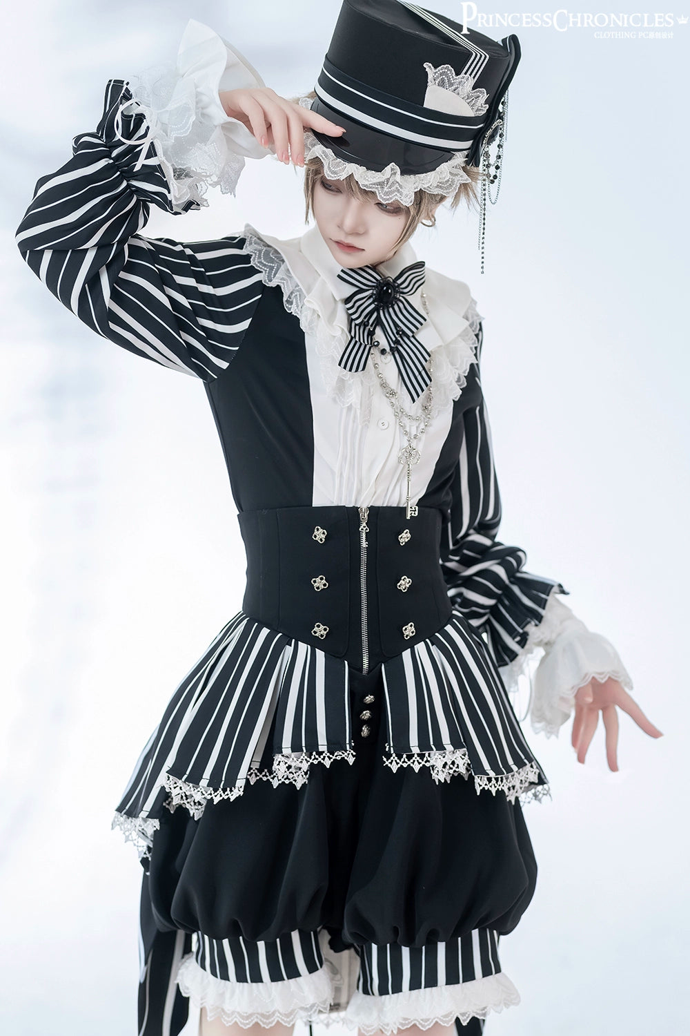 【予約販売】Marvelous Trick 皇子系ストライプショートパンツ