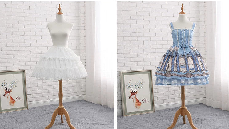 レース付きワイヤー入りパニエ46cm
