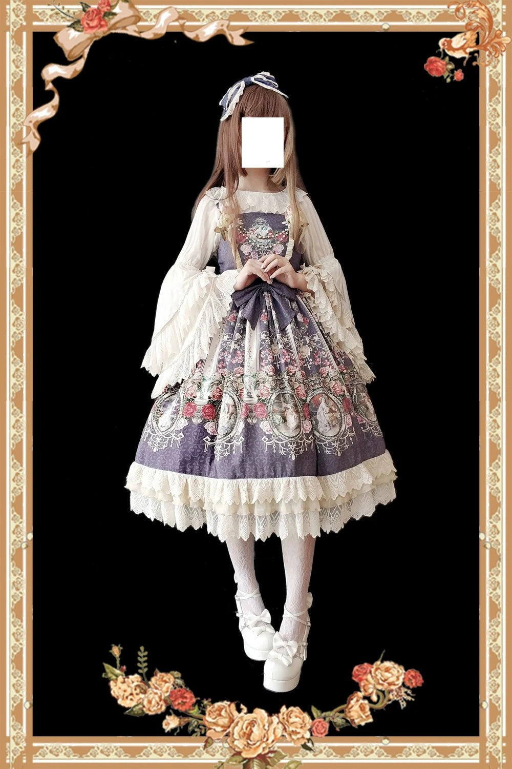 Royal Mural Color Rose Jumper Skirt