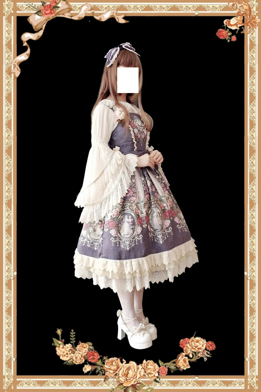 Royal Mural Color Rose Jumper Skirt