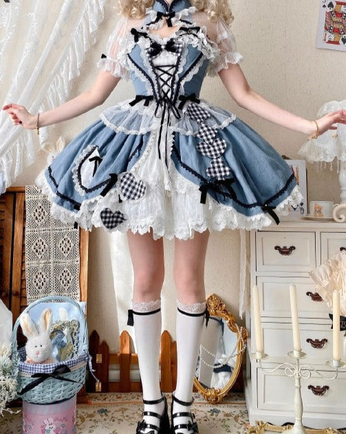 Alice in China  ハートとチェックのセットアップ