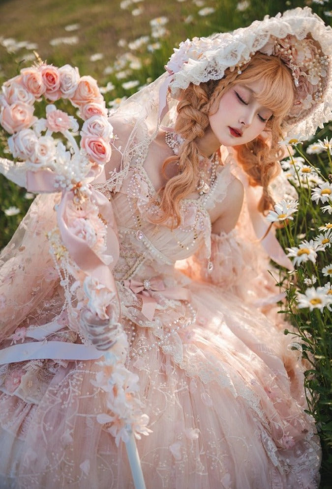 Spring Praise お花とレースのプリンセスドレス・ピンク