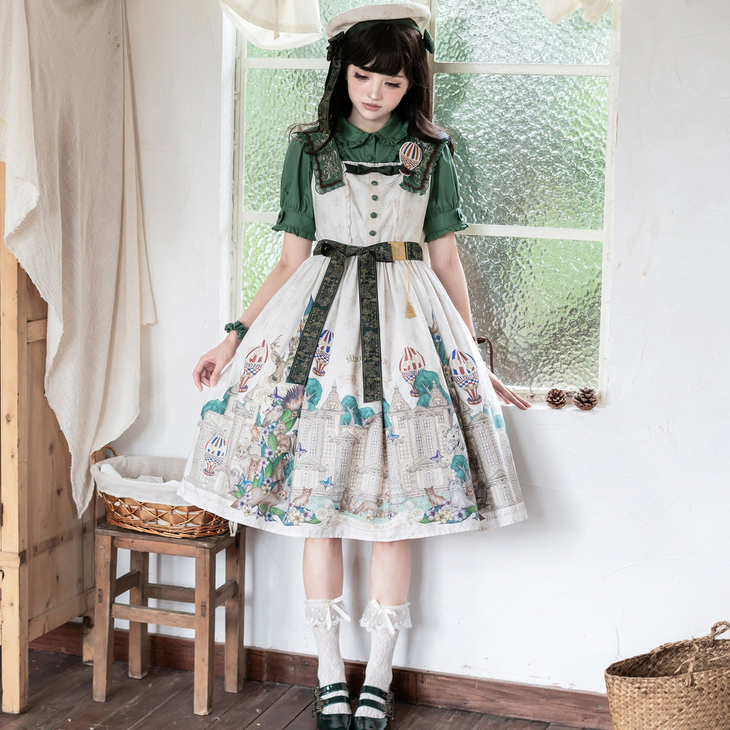 【受注予約6/17まで】The Marvelous Manor 刺繍襟ジャンパースカート