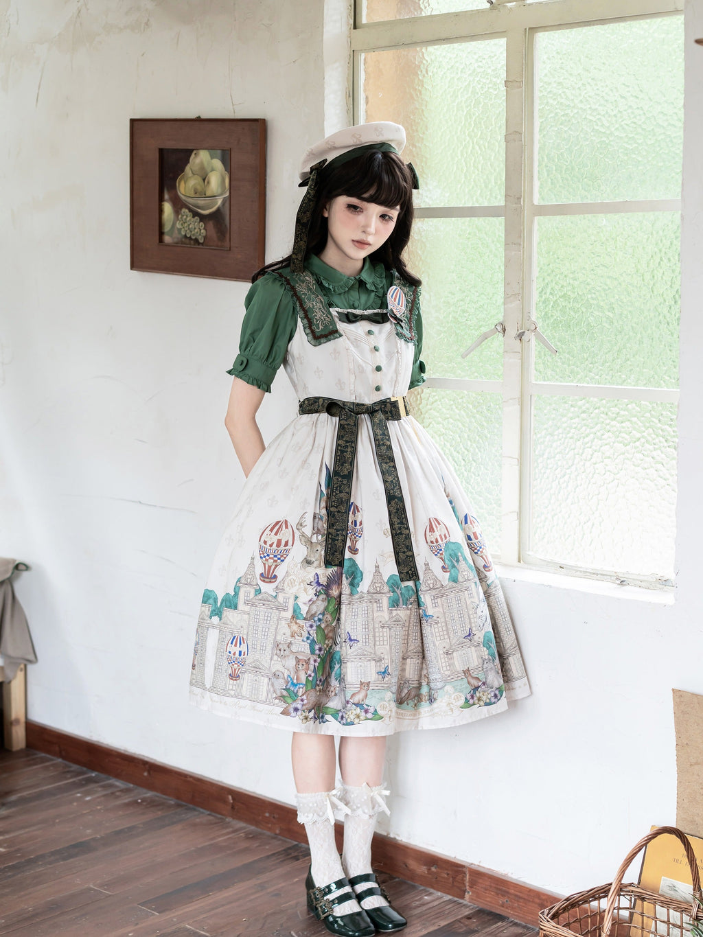 【受注予約6/17まで】The Marvelous Manor 刺繍襟ジャンパースカート