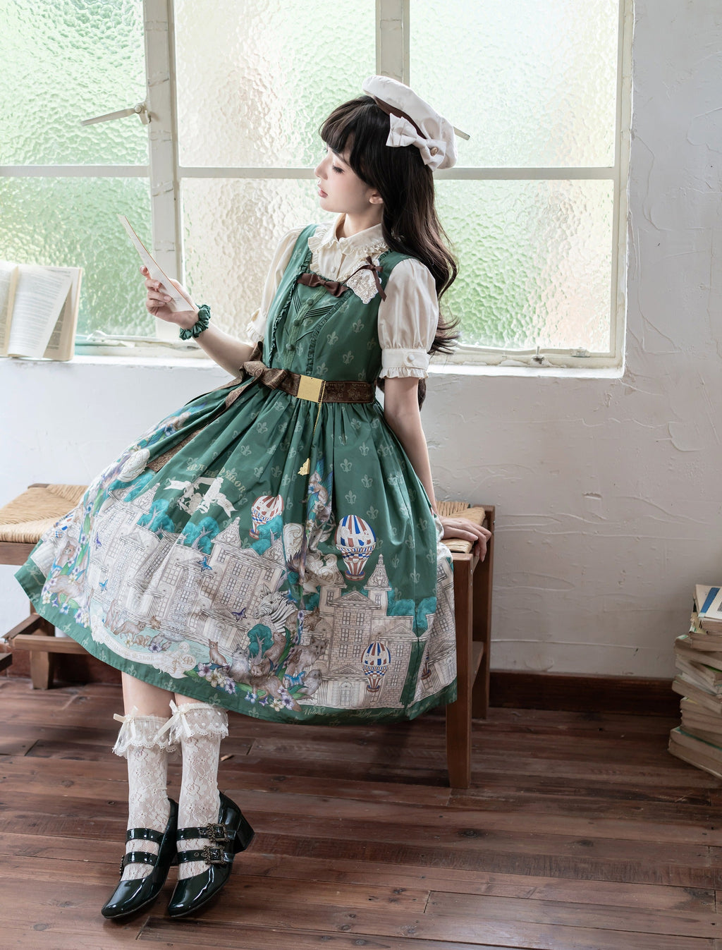 【受注予約6/17まで】The Marvelous Manor 刺繍襟ジャンパースカート