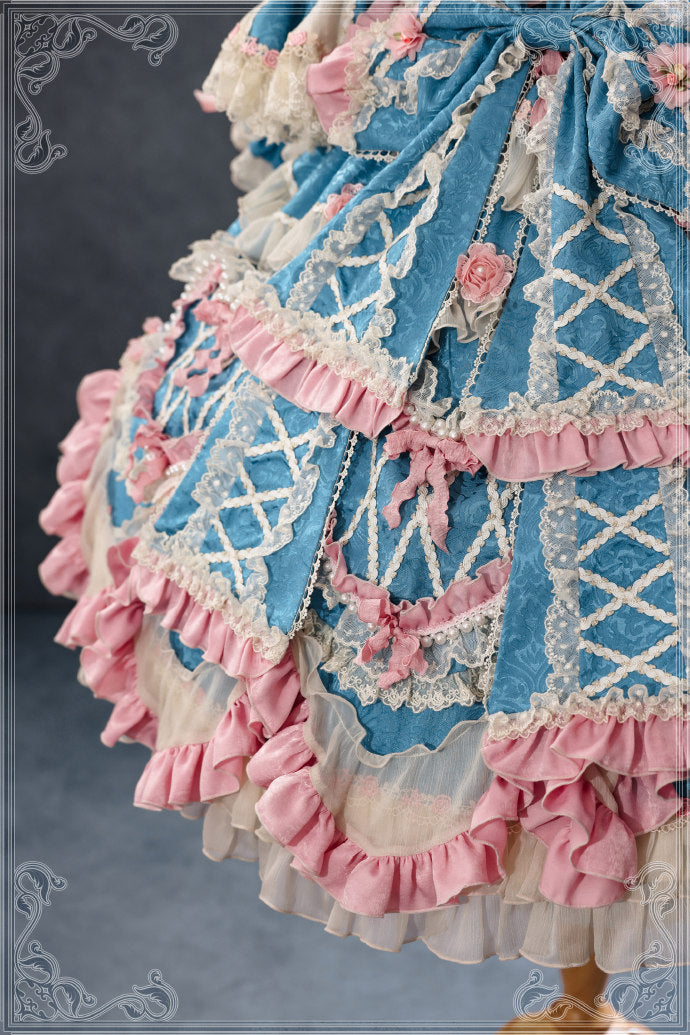 [Pre-orders available until 2/12] Antique Cake Heart Lolita Dress - Blue