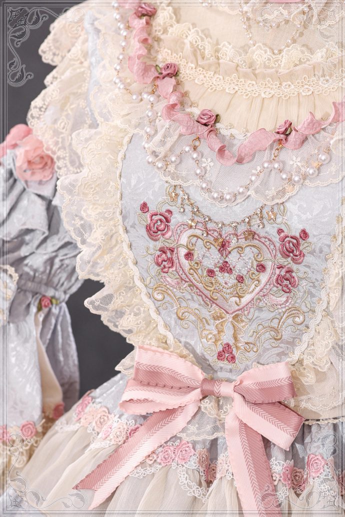 [Pre-orders available until 2/12] Antique Cake Heart Lolita Dress - Pastel Blue