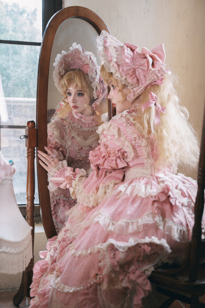 [Pre-orders available until 2/12] Antique Cake Heart Lolita Dress - Pink
