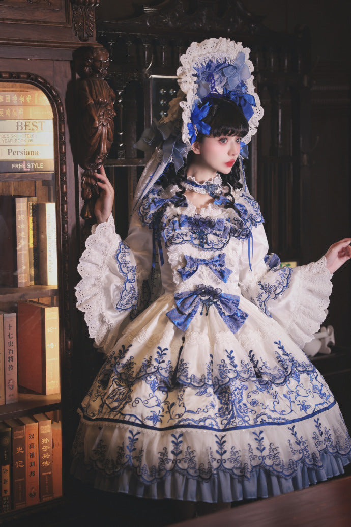 【受注予約8/27まで】 Blue and White ラグジュアリードレス・ショート丈