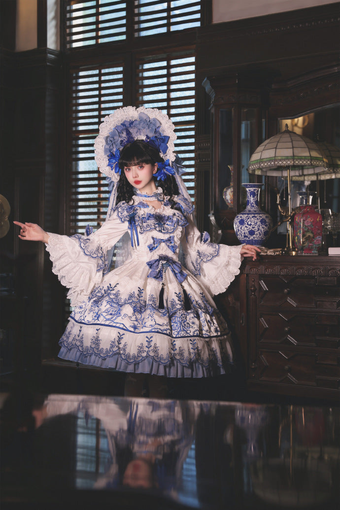 【受注予約8/27まで】 Blue and White ラグジュアリードレス・ショート丈