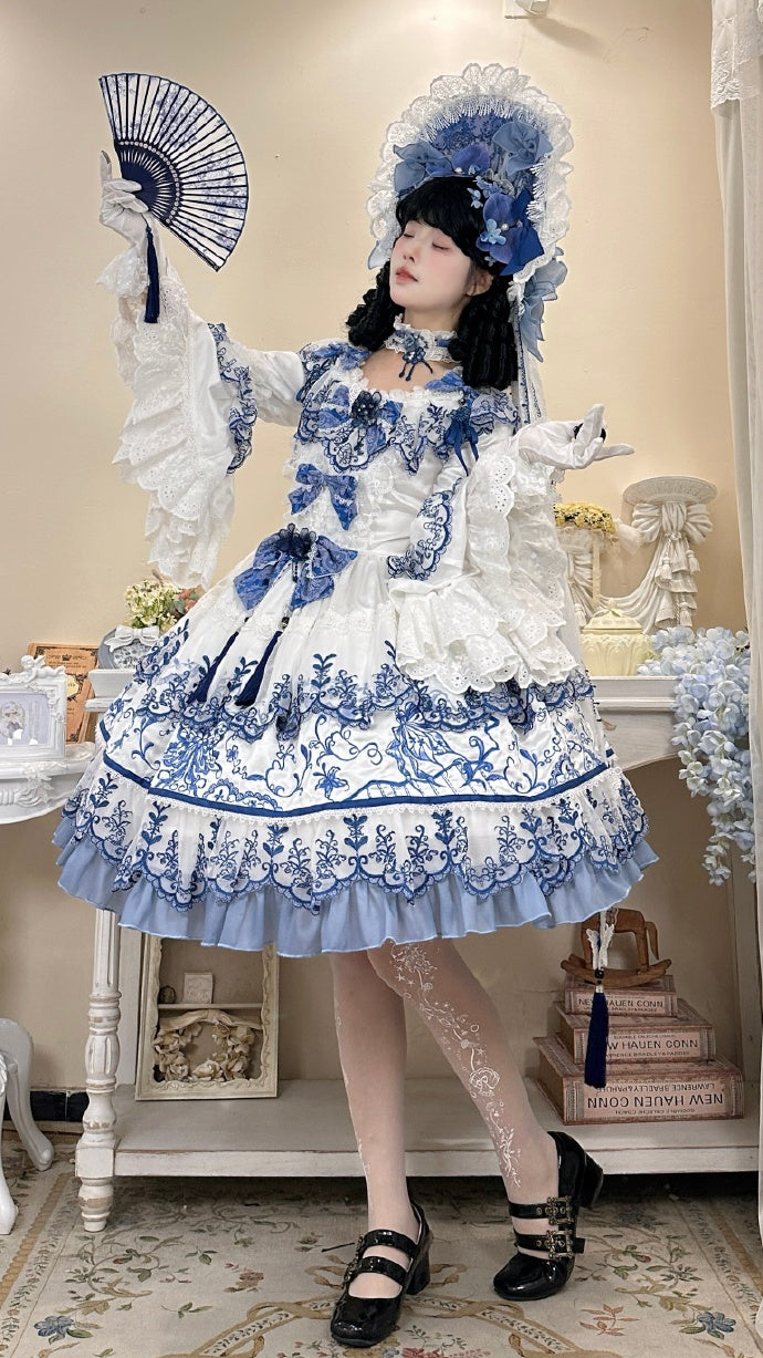 【受注予約8/27まで】 Blue and White ラグジュアリードレス・ショート丈