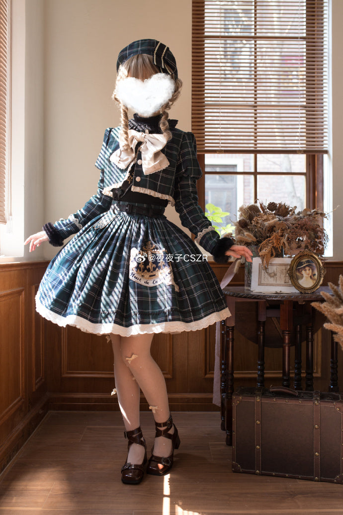 Thistle Crown チェックのショート丈ジャケット