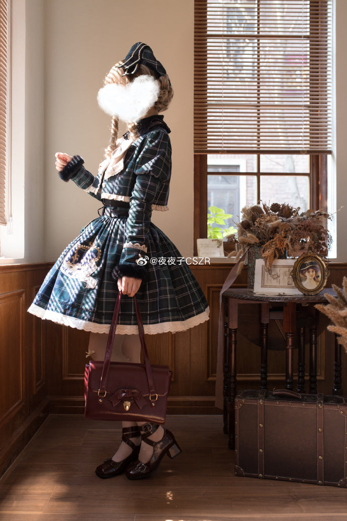 Thistle Crown チェックのショート丈ジャケット