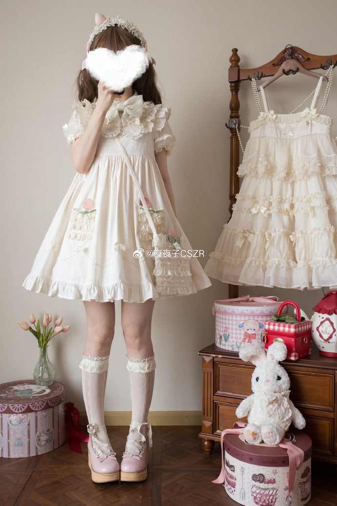 [Pre-orders available until 2/10] Swing Strawberry Angel Apron Jumper Skirt