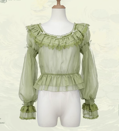 [Pre-orders available until 9/26] Lotus in the Pool sheer blouse