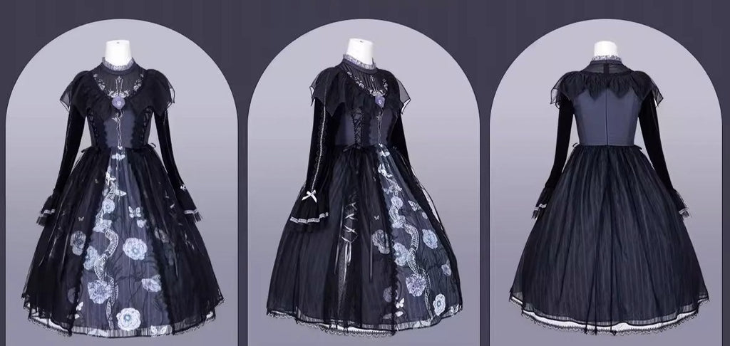 [Sale period has ended] Dark Night Beauty Layered Dress