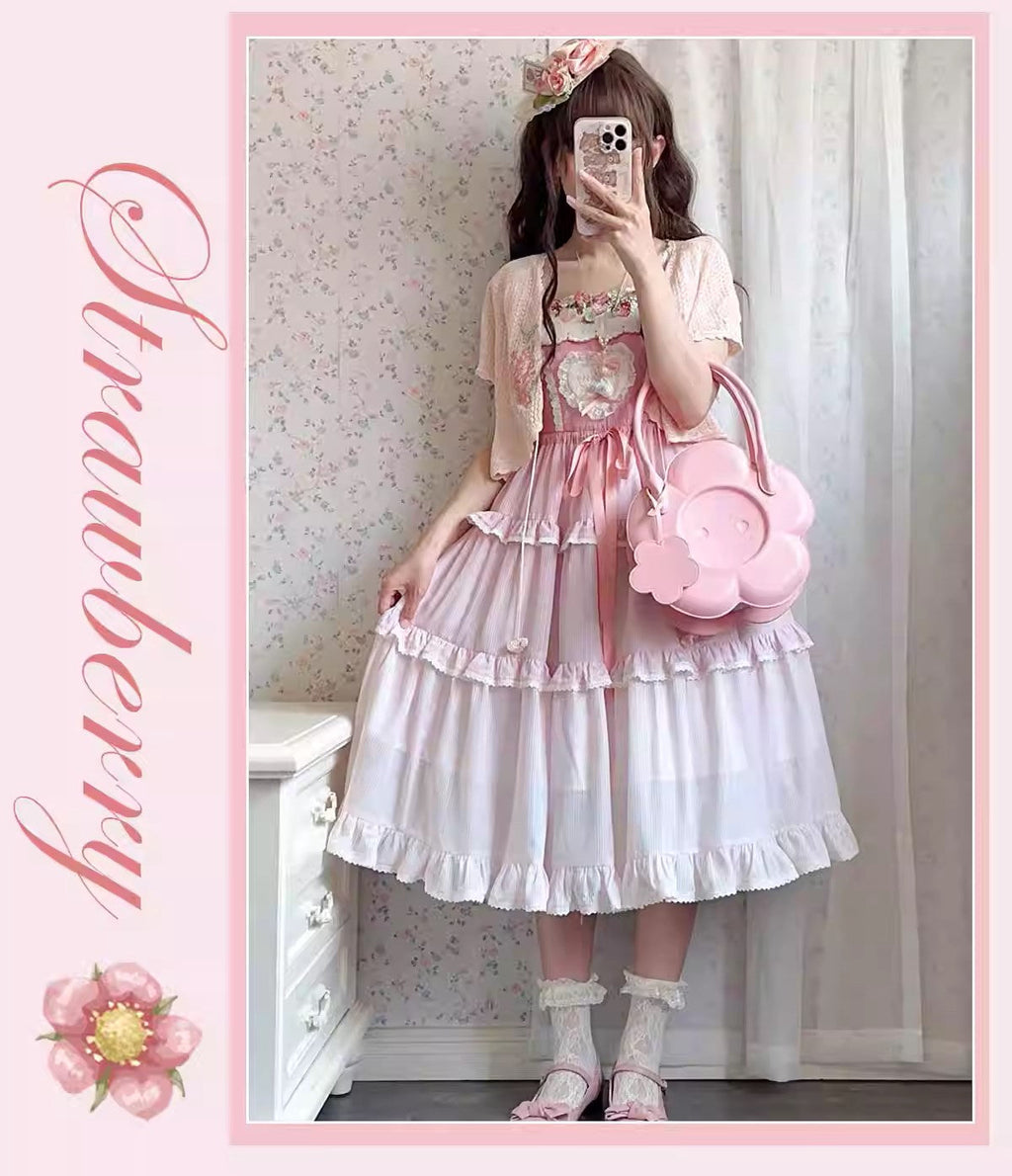 Strawberry Chiffon ジャンパースカート
