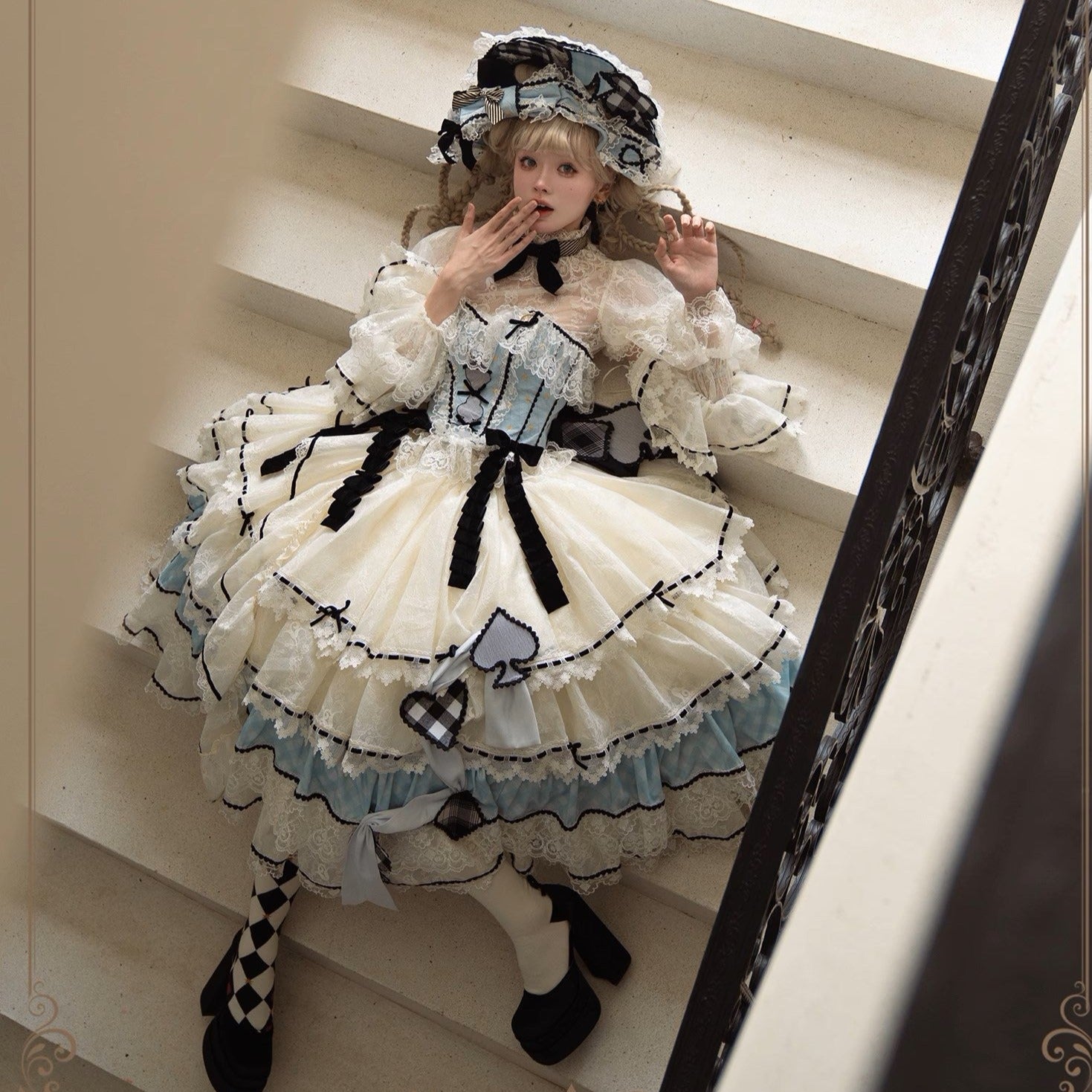 【再販・受注予約8/8まで】Dream Alice ラグジュアリーセットアップ／アリスブルー／ロング丈