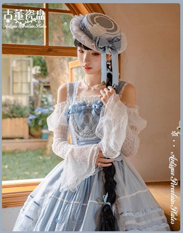Antique Porcelain Plates レイヤードジャンパースカート