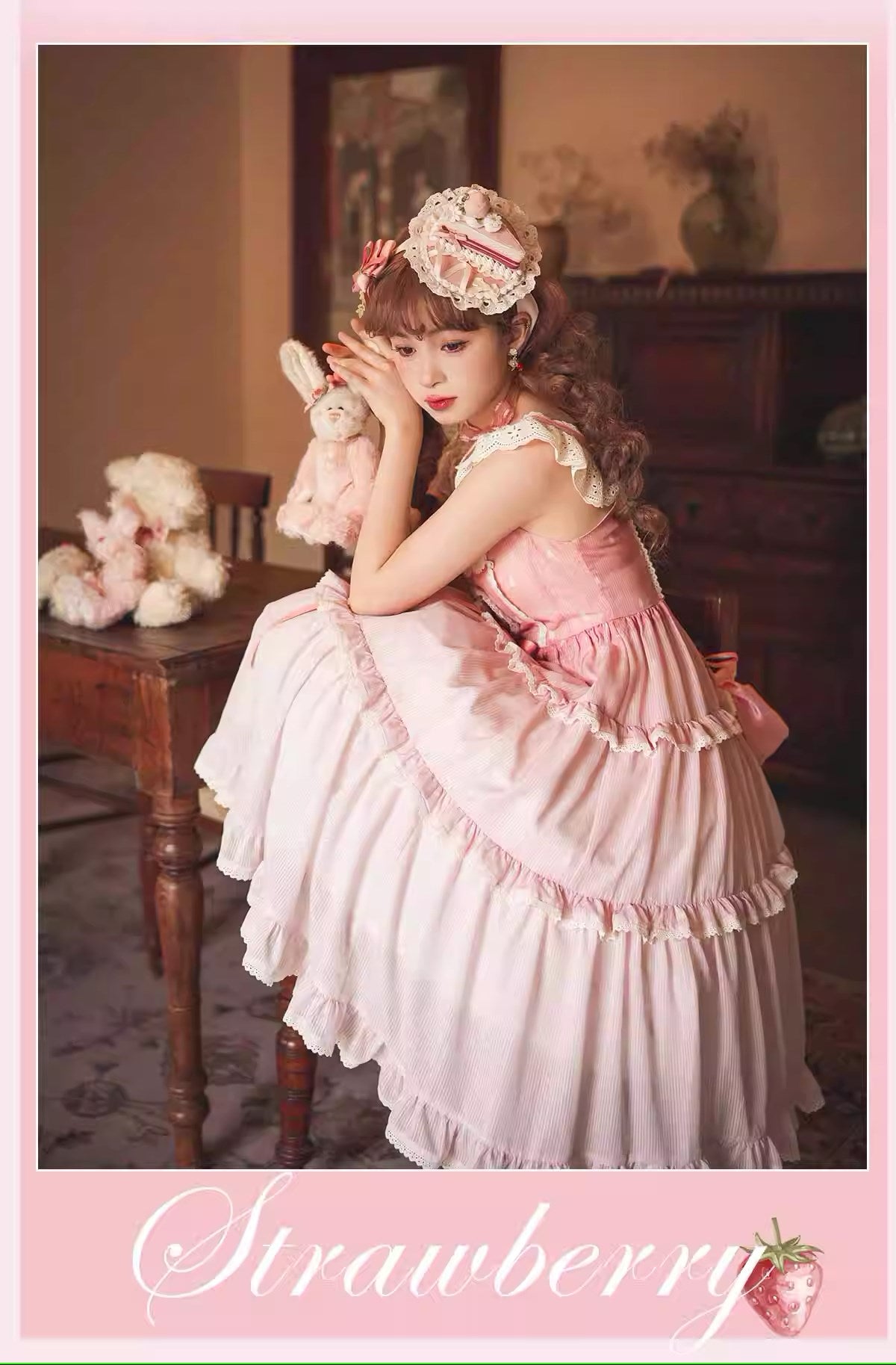 Strawberry Chiffon ジャンパースカート