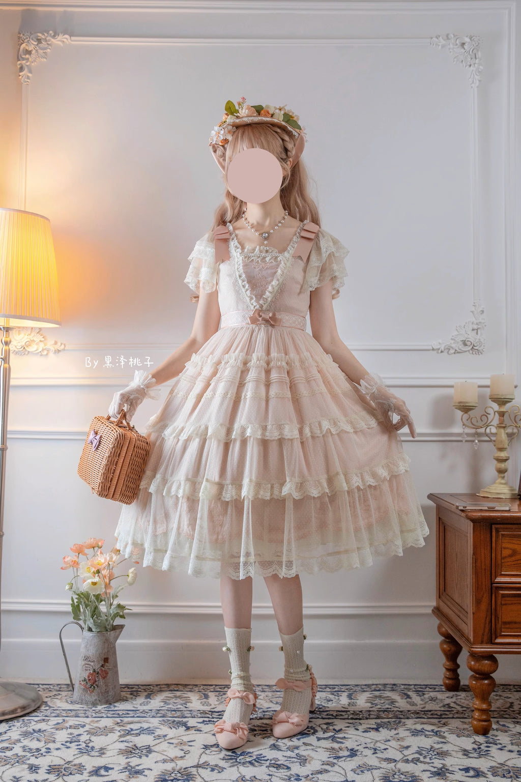 Afternoon Tea Party 刺繍入りドットチュールドレス