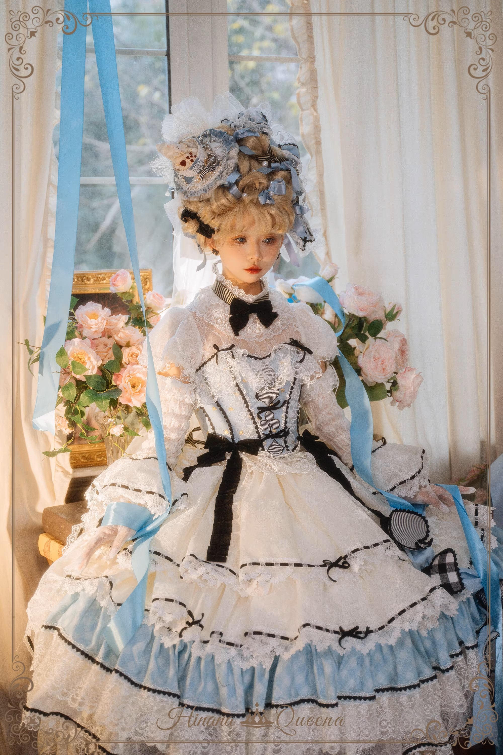 【再販・受注予約8/8まで】Dream Alice ラグジュアリーセットアップ／アリスブルー／ロング丈