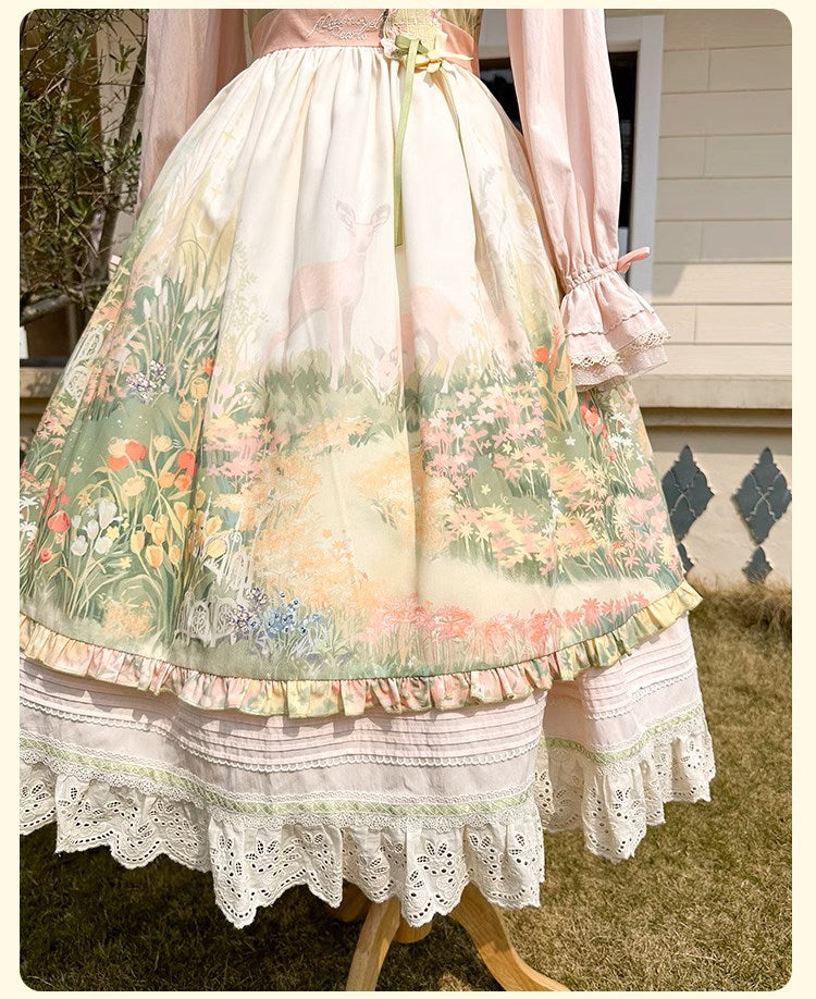 【再販・受注予約2/12まで】Fragrant Grass プリントジャンパースカート