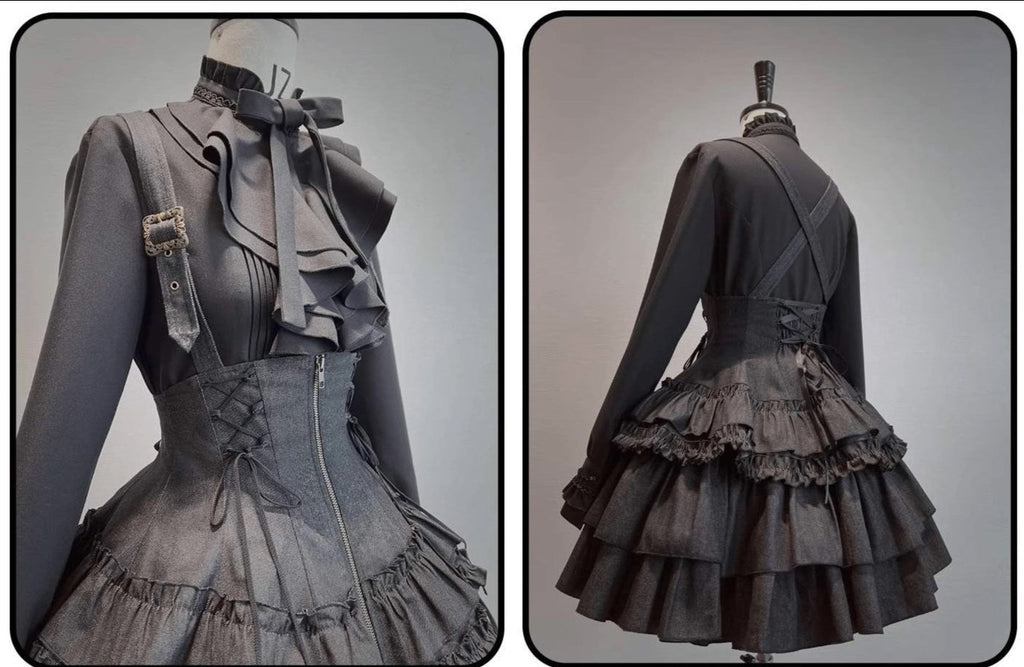 [Pre-orders available until 3/10] Rose Heart Tiered Mini Jumper Skirt