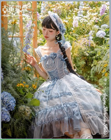Antique Porcelain Plates レイヤードジャンパースカート