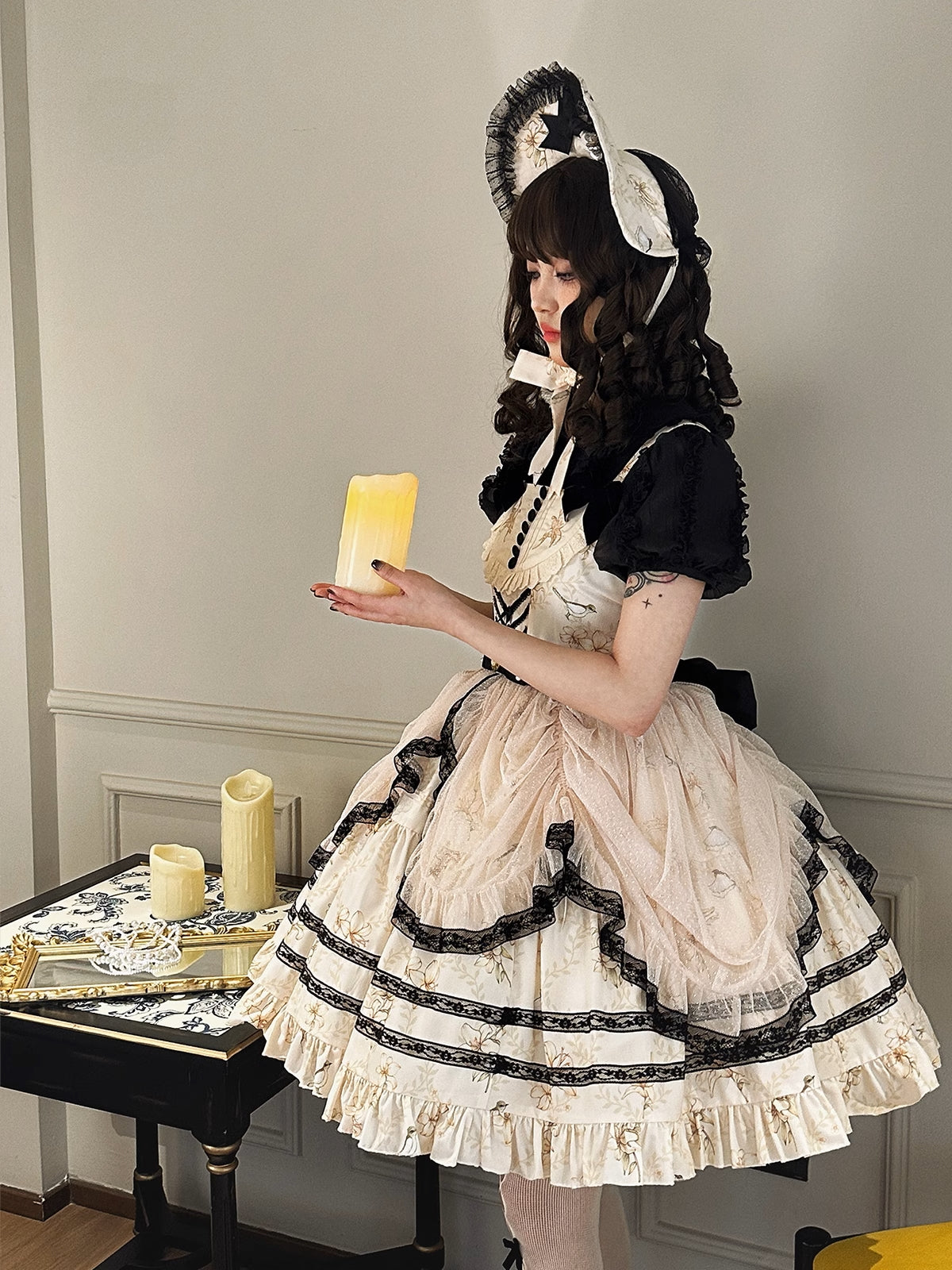 【再販・受注予約2/3まで】Lily and Wind メッシュヴェール付きジャンパースカート