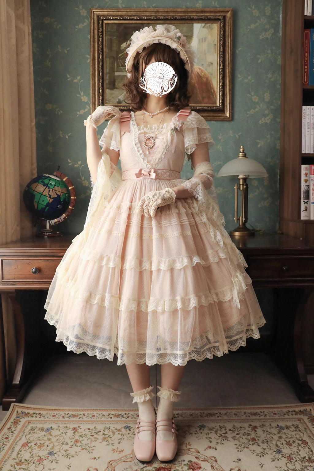 Afternoon Tea Party 刺繍入りドットチュールドレス