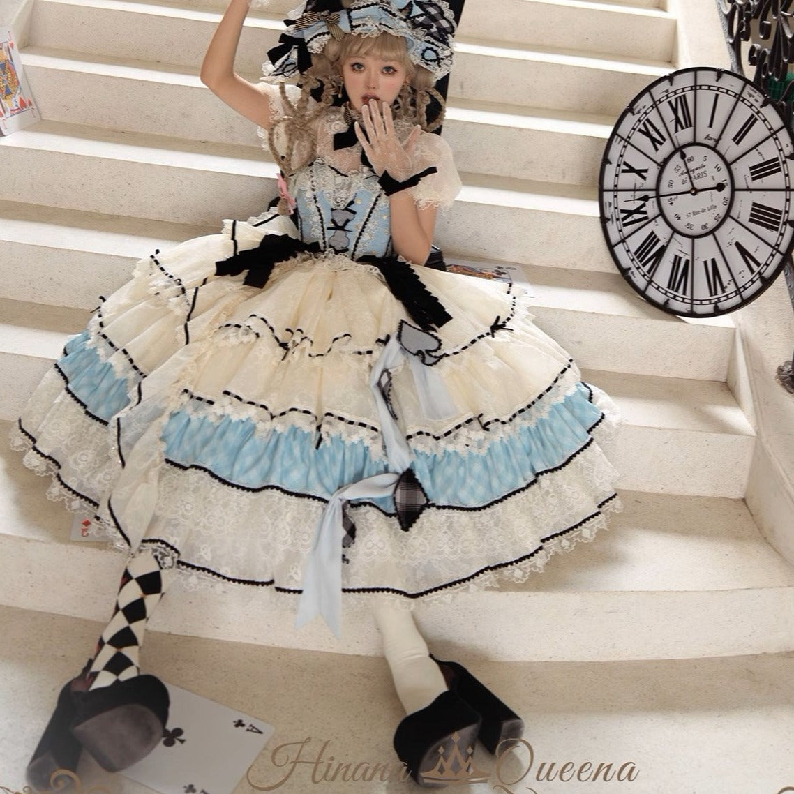 【再販・受注予約8/8まで】Dream Alice ラグジュアリーセットアップ／アリスブルー／ロング丈