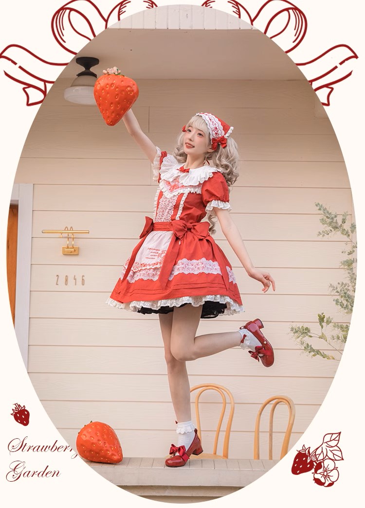 Strawberry Basket 丸襟ワンピース