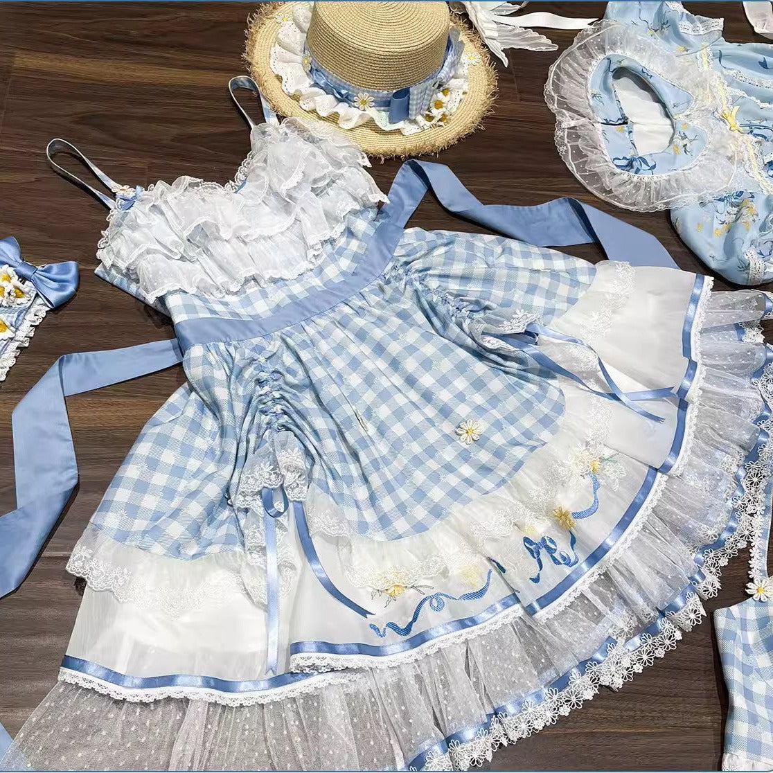 【再販・受注予約7/16まで】Daisy and Sky ギンガムチェックのジャンパースカート