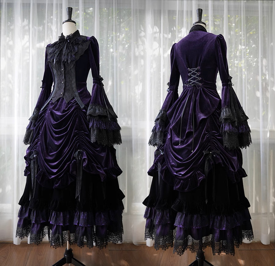 [Sale period ended] Sabbath Gothic layered long skirt