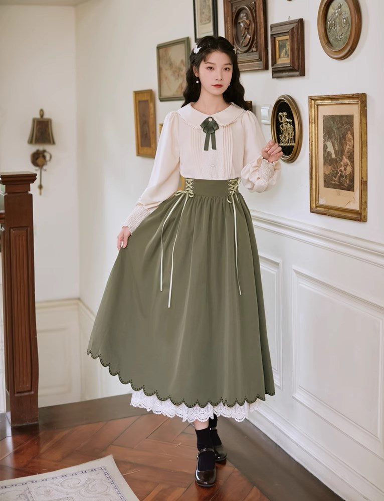 お嬢様風レトロクラシカルセットアップ 【長袖タイプ】 全7色