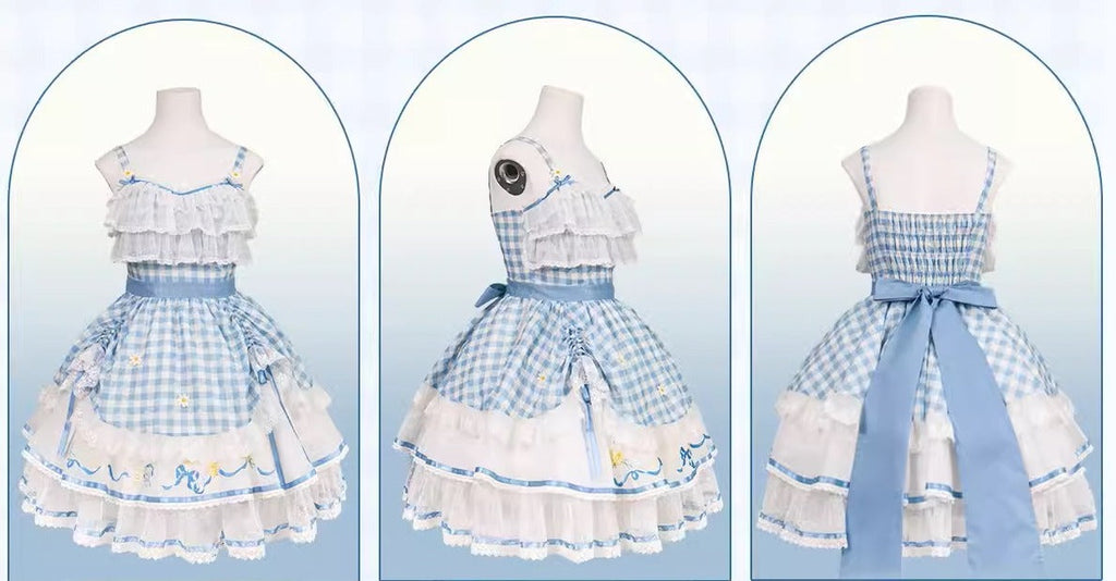【再販・受注予約7/16まで】Daisy and Sky ギンガムチェックのジャンパースカート