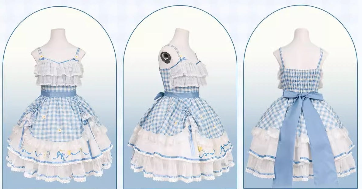 【再販・受注予約7/16まで】Daisy and Sky ギンガムチェックのジャンパースカート