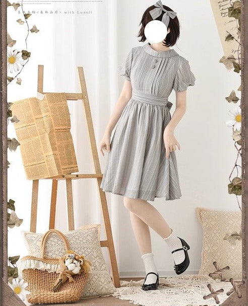 [Pre-order] Forest Gallery Retro Elegant Dress with Ribbon Hair Accessory Type 3