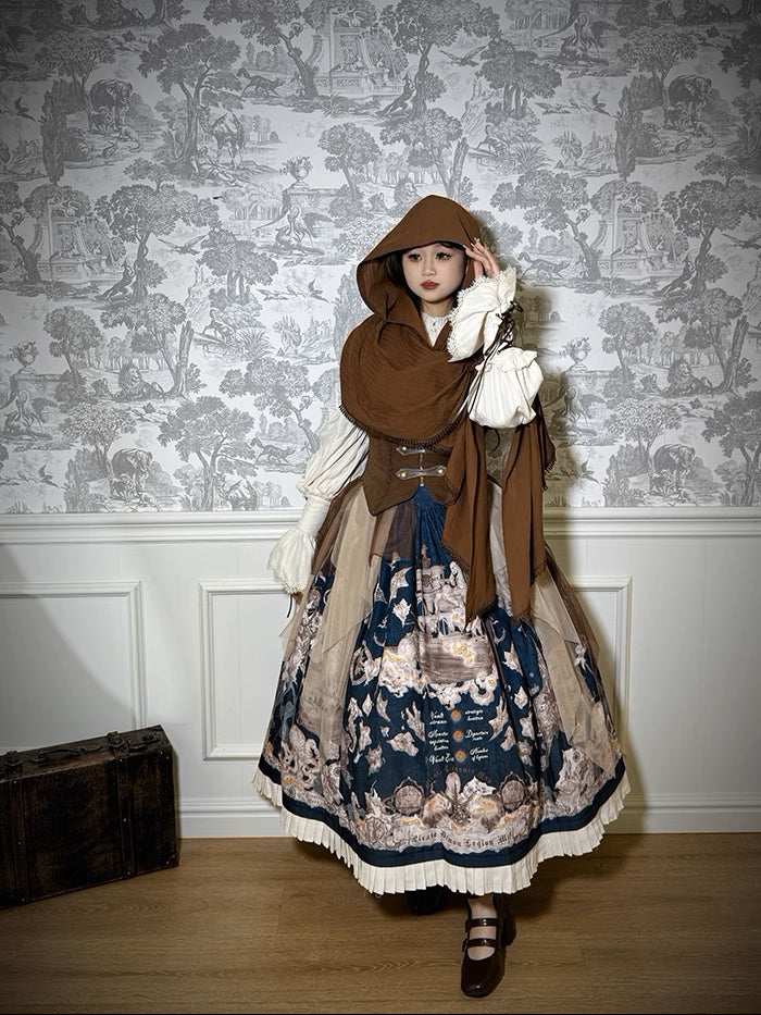 [Sale period ended] Treasure Hunt Map Hooded Stole