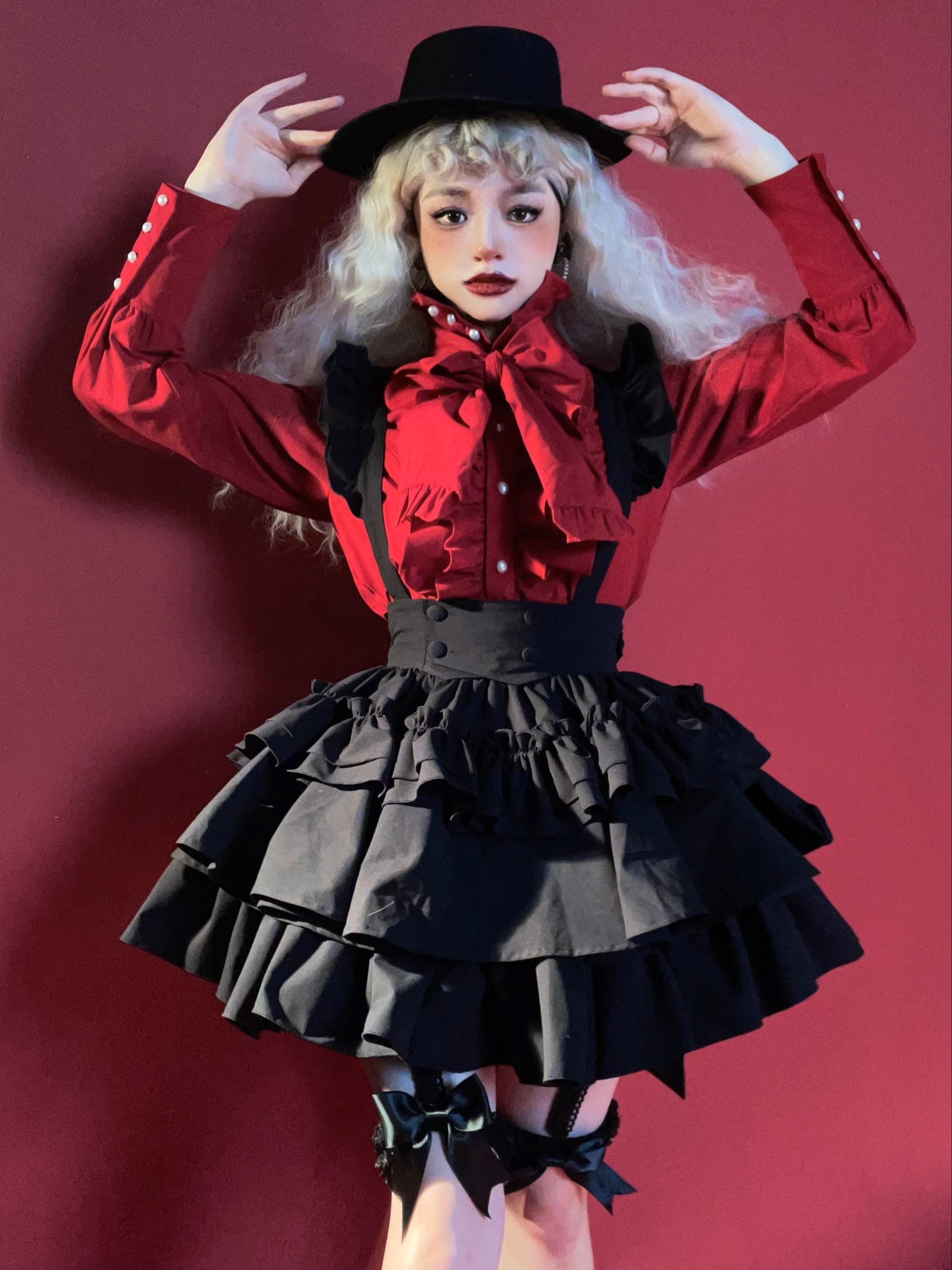 Doll's House リボンタイフリルブラウス 全5色 – ロリータファッション 