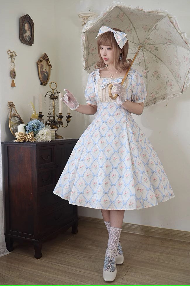 Floral Poetry クラシカル半袖ワンピース